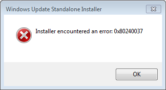 Windows Update Standalone Installer error