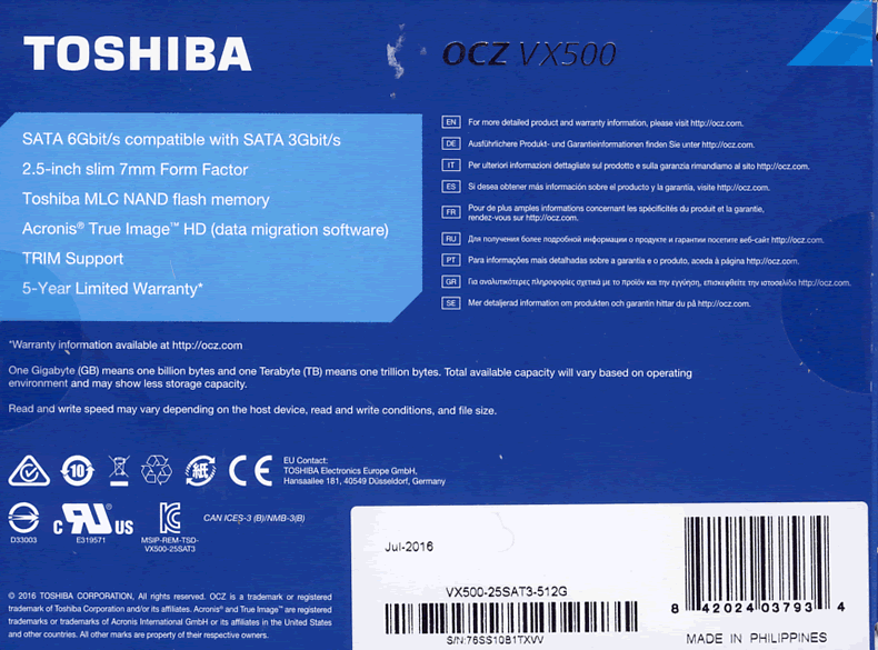 Toshiba OCZ VX500 512GB SSD Review
